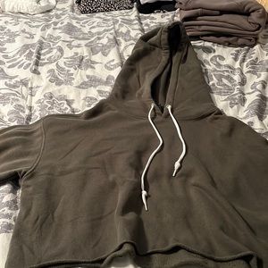 Army Green  and Black Crop Top Hoodie Bundle